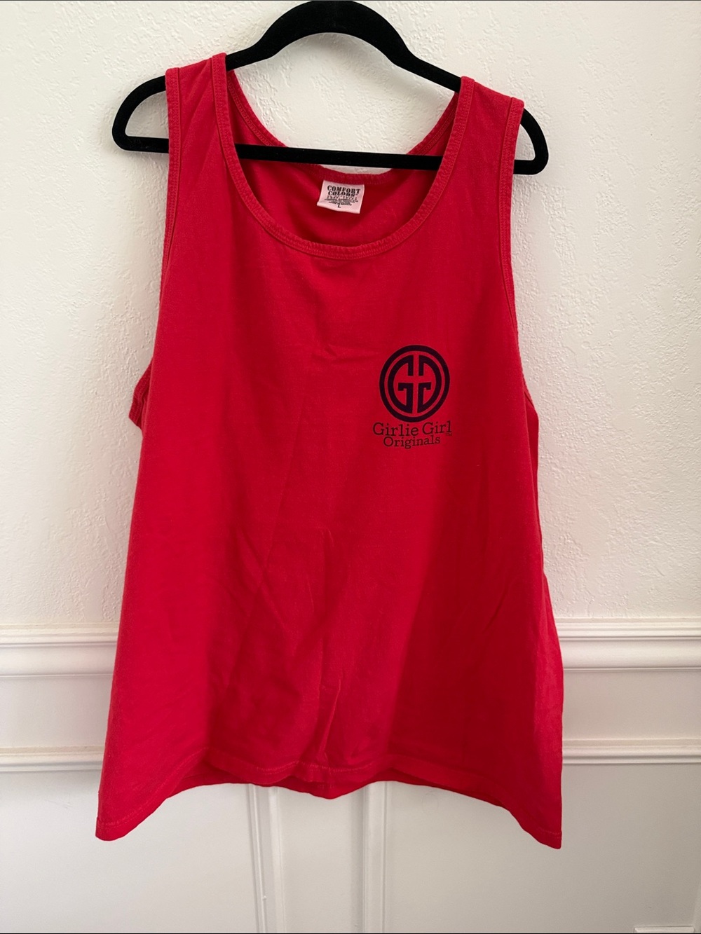 Comfort Colors Red Tank with Chest Logo